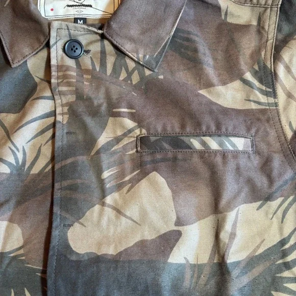 RGT Rough Territory Jacket Chore Coat Mens M Camo Palm Tree Print Button Front - Picture 2 of 10
